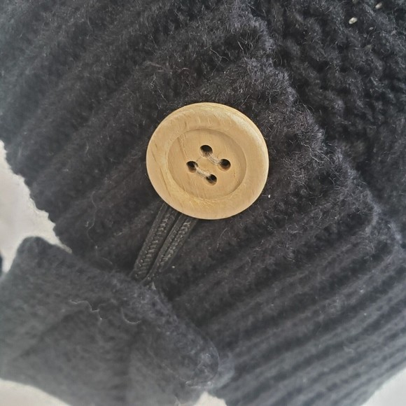 Beanie with Detachable Mask Cover Black Size OS One Size Pom Unisex RN 86183 - Picture 4 of 9